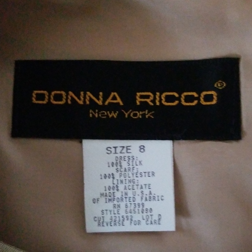 Donna Ricco NY Gold Silk Formal Party Dress Size 8 - Picture 2 of 8